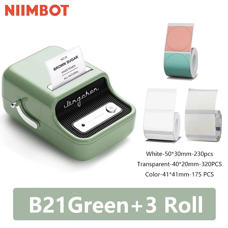 Niimbot B21 Mini Portable Thermal Label Printer Mini Adhesive Sticker Printers for Home Office For Mobile Phone NEW