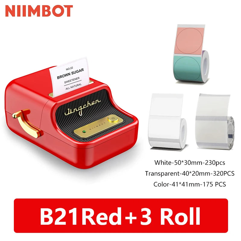 Niimbot B21 Mini Portable Thermal Label Printer Mini Adhesive Sticker Printers for Home Office  For Mobile Phone NEW