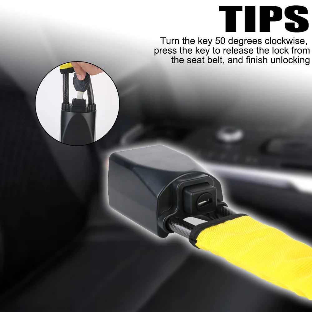 For Truck SUV Van RV Anti Theft Car Device Seat Belt Lock Universal with 3 Keys Car Steering Wheel Lock Car Accessories